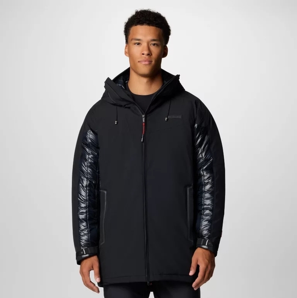 Columbia Black Performance Jacket with Water-Resistant Shell and High Collar - Picture 6 of 10